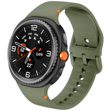 Imagem de DEALELE Pulseiras de substituição compatíveis com Samsung Galaxy Watch 8 de 40 mm/44 mm/8 Classic de 46 mm, macia e respirável para Galaxy Watch 8 2025 feminino e masculino, P/M, verde militar