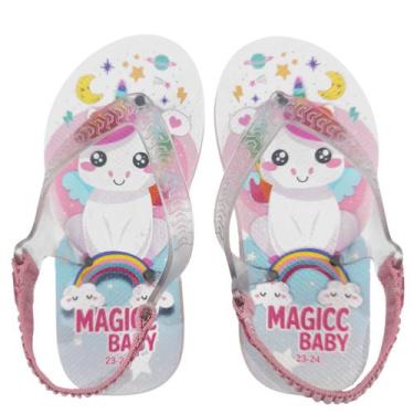 Imagem de Chinelo Bebê Sandália Infantil Unicórnio Meninas Magicc Baby, 23/24