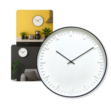 Imagem de Relógio de Parede Moderno Silencioso Decorativo Minimalista Elegante Redondo Sala Quarto Escritório Cozinha Lente de Vidro