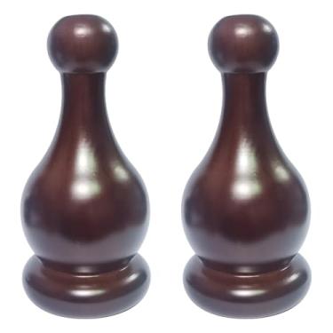 Imagem de Acabamento decorativo de madeira para poste de parede para varão e mastro de bandeira, tampa de acabamento de madeira, marrom escuro clássico para poste e mastro (nogueira 15 cm)