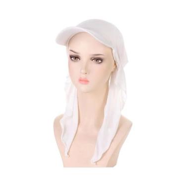 Imagem de Boné Hijab Interno de Modal Macio - Turbante para Mulheres, Branco