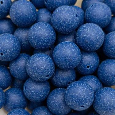Imagem de Miçanga Passante Bola Lisa Plástico Azul Escuro14mm 30pçs 45g - Macall
