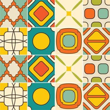 Imagem de Adesivo de Azulejo - Ladrilho Hidráulico - 15cm x 15cm - 16un - 360Azm