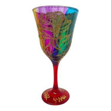 Imagem de Taça Lirio Cigana Colorida Rosa Super Luxo Vidro 330Ml Nadir - Meta At