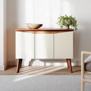 Imagem de Buffet Aparador Jasmin 1,10m com 3 Portas Babus - Pinho / Off White