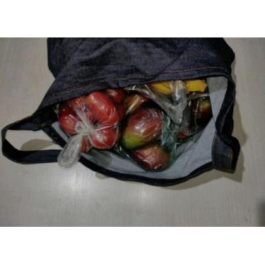 Imagem de Bolsa Jeans compras mercado - com ziper - Loja Raptor Art