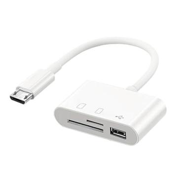 Imagem de Leitor de Cartões USB OTG, Adaptador Micro USB com Suporte para Cartões SD, TF e USB 3.0