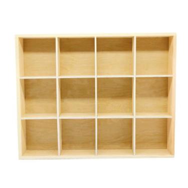 Imagem de Caixa divisória de armazenamento LONG TAO de madeira com 12 compartime