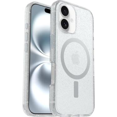 Imagem de OtterBox Capa para iPhone 16 - Symmetry Clear Series+ - Encaixa-se à MagSafe - Ultralegre - Bordas elevadas protegem a câmera e a tela - Embalagem sem varejo (transparente) (Stardust (transparente))