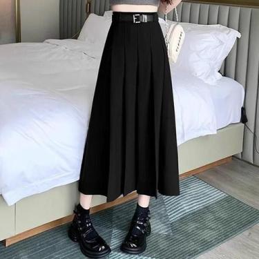 Imagem de Saia Longa Vintage Feminina Em Cor Sólida JK Elegante E Confortável Co