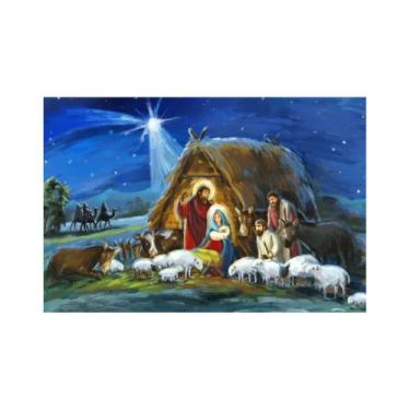 Imagem de Painel de Tecido Sublimado Presépio de Natal Pintura - Fabrika de Fest