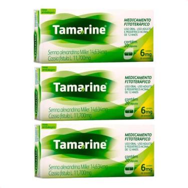Imagem de Kit com 3 Tamarine 6mg 20 Cápsulas Cada Laxante Fitoterápico - Hypera
