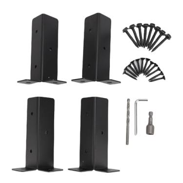 Imagem de Garosa Suportes de Base de Pós -ancoragem Ajustáveis ​​de Deck de 4pcs Liga de Alumínio Pesada para Posto de Madeira, para Pérgola Railing Caixa de Correio Deck Fence