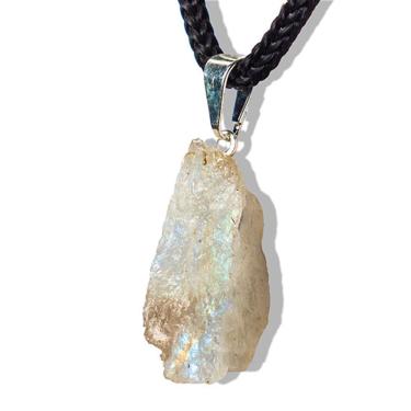 Imagem de Colar Pedrinha Bruto Pedra da Lua Verdadeira Pino Prateado