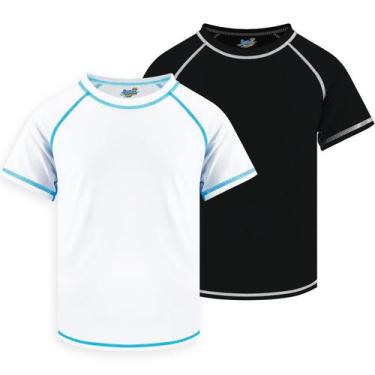 Imagem de Camisa de natação Rash Guard de manga curta UPF 50+ para meninos de 14