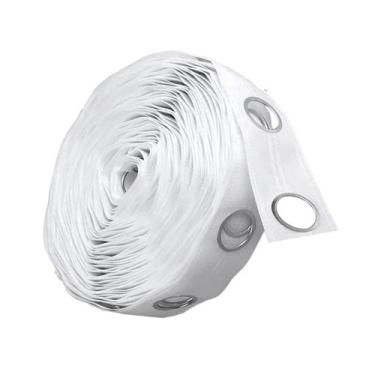 Imagem de Fita de cabeçalho de cortina com ilhós de plástico 10m branca Rixoxo