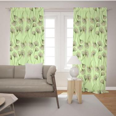 Imagem de Cortina Tecido Oxford Sala Folhas em Cascata - 140x220cm - Fabrika de 