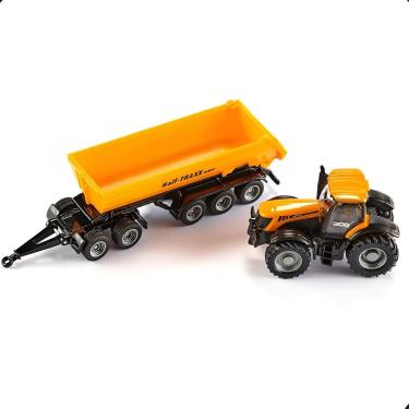 Imagem de Miniatura Trator JCB Com Reboque Basculante Siku 1/87
