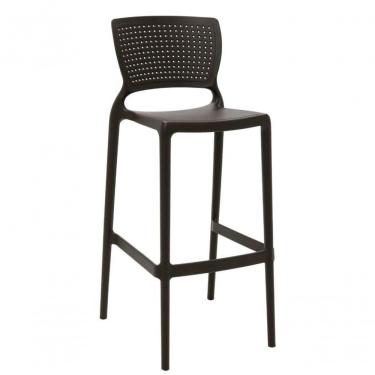 Imagem de Cadeira Tramontina Safira Alta Bar Em Fibra De Vidro Marrom