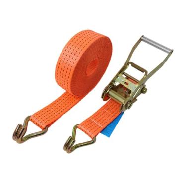 Imagem de Generic Cinto de fixação com catraca premium com ganchos duplos J, comprimento de 393,70 polegadas, multiuso para gramado, caminhão, motocicleta, palete, Laranja