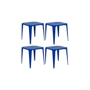 Imagem de Kit Com 4 Mesa de Plástico Bela Vista - Azul - Mor - 000257