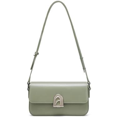 Imagem de LA FESTIN Bolsas transversais pequenas de couro com alça ajustável, bolsas modernas para mulheres, Verde
