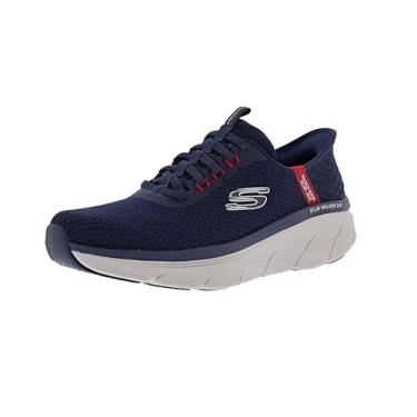 Imagem de Skechers Tênis de caminhada masculino Slip-Ins: D'lux Walker 2.0 -Taurrel, Azul marinho/vermelho, 13