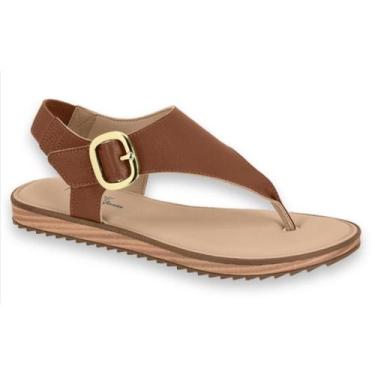 Imagem de Sandalia Feminina Rasteira Asa Delta Conforto Modare 7141141, Avelã, 3