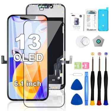 Imagem de EFAITHFIX Tela de substituição para iPhone 13 OLED [NÃO LCD] Tela sensível ao toque 3D FHD de 6,1 polegadas (A2482 A2631 A2633 A2634 A2635) com ferramentas de reparo protetor de tela adesivo à prova