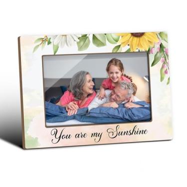 Imagem de ZEDEV Porta-retrato You Are My Sunshine, porta-retrato inspirador, moldura de mesa para mulheres, homens, amigos, crianças, bebês, meninas, meninos, presentes motivacionais e inspiradores, suprimentos