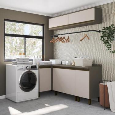 Imagem de Lavanderia Modulada 5 Peças com Tampo Aurora Espresso Móveis