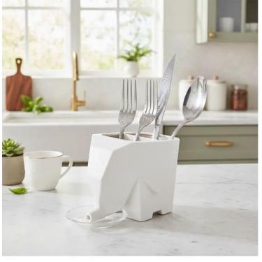 Imagem de Escorredor de Talheres Elefante - Diversas Cores - Rainbow, Branco