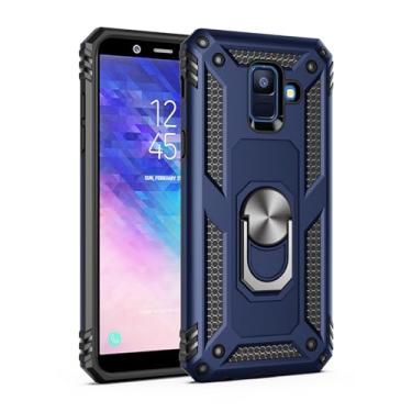 Imagem de SORAKA Capa para Samsung Galaxy A6 Plus 2018 com suporte para anel Capa Slim Fit de TPU macio Capa Samsung Galaxy A6 Plus com placa de metal para suporte magnético de telefone para carro