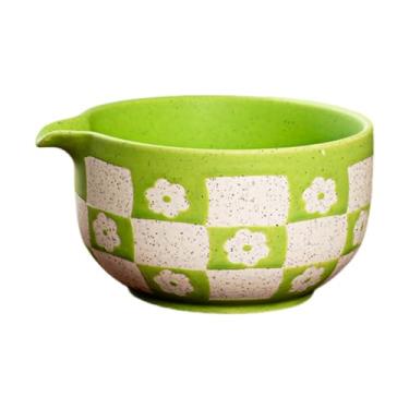 Imagem de Fenteer Tigela Matcha de Porcelana com Arco para Chá, Casa, Escritório, Ferramenta de Preparação Tradicional, Suprimentos Portáteis para Fazer, Chawan com, Verde