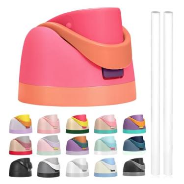 Imagem de A tampa de substituição contém canudos para garrafa de água Owala Freesip, compatível com tampa e tampa Owala, acessórios premium para garrafas de 473 ml, 680 g, 946 ml, 1134 g, à prova de vazamento