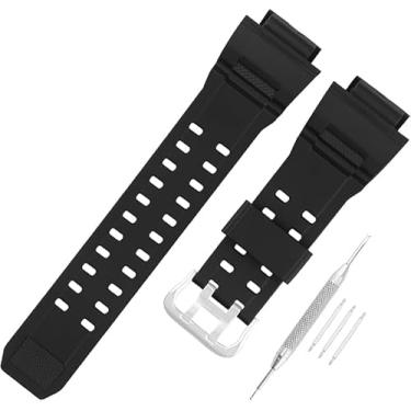 Imagem de JETHENG Pulseira masculina de resina compatível com Casio G-Shock 10455201 GW9400 GW-9400 RANGEMAN GW-9200 GW-9300 G-9400 feminina à prova d'água para trabalho ao ar livre com fivela (pulseira preta