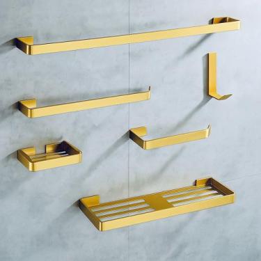 Imagem de Kit Acessórios Para Banheiro 6 Peças Varias Cores - MP2, Dourado