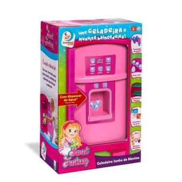 Imagem de Mini Geladeira Infantil Grande Rosa para Crianças - Cardoso Toys