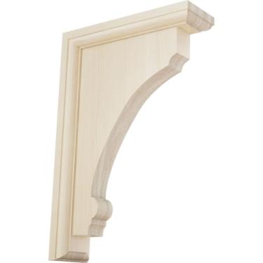 Imagem de Ekena Millwork BKTW02X08X12TMRW Suporte de madeira, 5,8 cm L x 20,3 cm P x 30,4 cm A, madeira de borracha