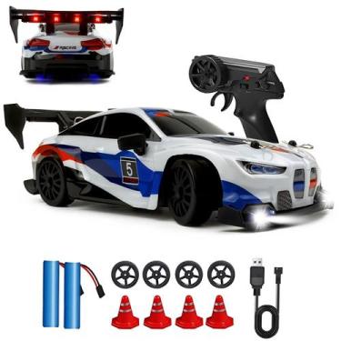 Imagem de Carro RC Drift HTURCCOP 1:24 Scale 4WD 25KM/H com luzes LED brancas