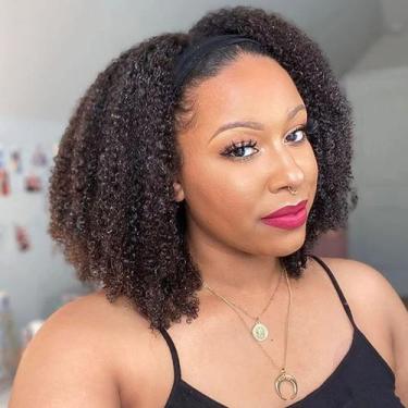 Imagem de Peruca com faixa de cabeça ISEE Wear and Go Mongolian Afro Kinky Curly
