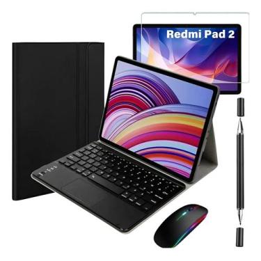 Imagem de Capa Com Teclado Para Tablet Redmi Pad2 + Pelicula + Mouse + Caneta 2 
