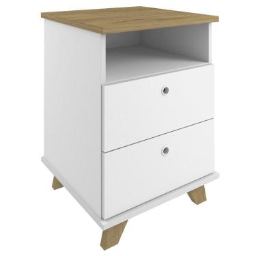 Imagem de Gaveteiro para Escritório 2 Gavetas 1 Nicho May A06 Olmo/Branco - Mpozenato
