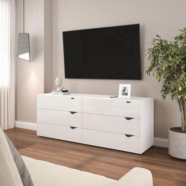 Imagem de Rack para Tv 65 Polegadas com 6 Gavetas Porto Branco