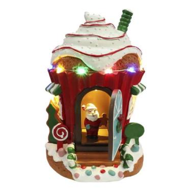 Imagem de Casa do Papai Noel Natalino Natal Cupcake Som Musica Led Decoraçao Enf