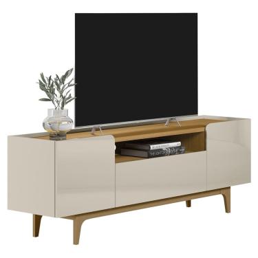 Imagem de Rack Para Sala Bancada de TV 75 Pol 180cm Safira L06 Tauari/Off White - Mpozenato