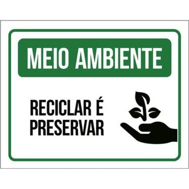 Imagem de Kit 5 Placas Meio Ambiente Reciclar Preservar Verde 36X46