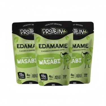 Imagem de Kit 3 edamame wasabi snack fit 13g proteina 30g protein plus - PROTEIN
