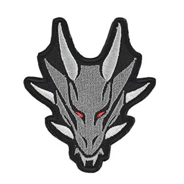 Imagem de Great Originality Remendo de Moral Bordado Completo Remendo Militar para Bonés, Bolsas, Mochilas, Roupas, Colete Tático, Uniformes Militares (Cinza Kirin)