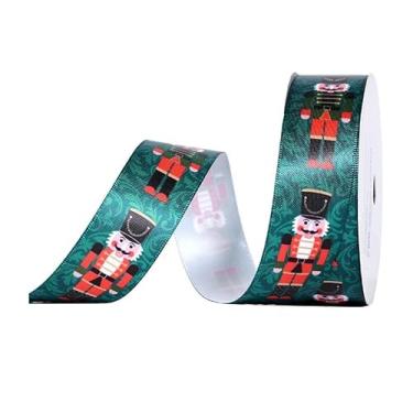 Imagem de YAMA Fita de Natal para quebra-nozes de 2,5 cm e 10 metros, fitas de cetim de Natal para embrulhar presentes e fazer laços de cabelo